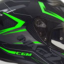 Casco Integrale per Scooter Visiera Lunga CGM Mach 2 316G Verde Fluo Opaco Varie Misure