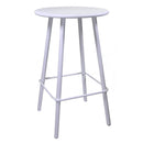 Tavolino Bar da Giardino in Alluminio Tondo Ø66x105cm Las Vegas Bianco