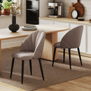 Set 2 Sedie da Pranzo Schienale a Conchiglia in Pelle PU Marrone   