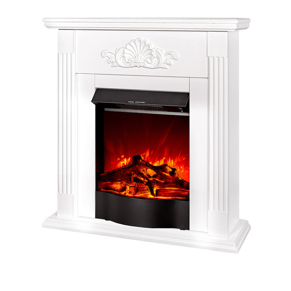 Camino Elettrico da Pavimento 90x90x27 cm Effetto Fiamma 1500W Sorina & Corsica Bianco prezzo