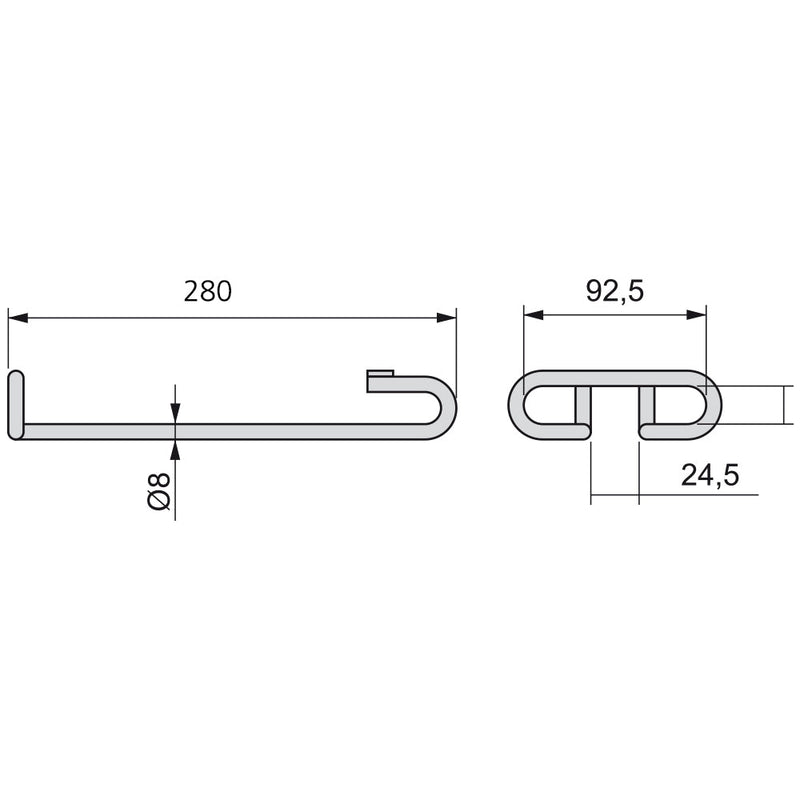 Portabicchieri Sottopensile 28 cm Porta Calici Coppe in Acciaio Cromato Emuca