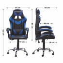 Sedia da Gaming 61x56x123 cm in Similpelle Nera e Blu