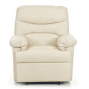 Poltrona Relax Reclinabile Manuale Rivestimento in Cuoio Color Crema Diana