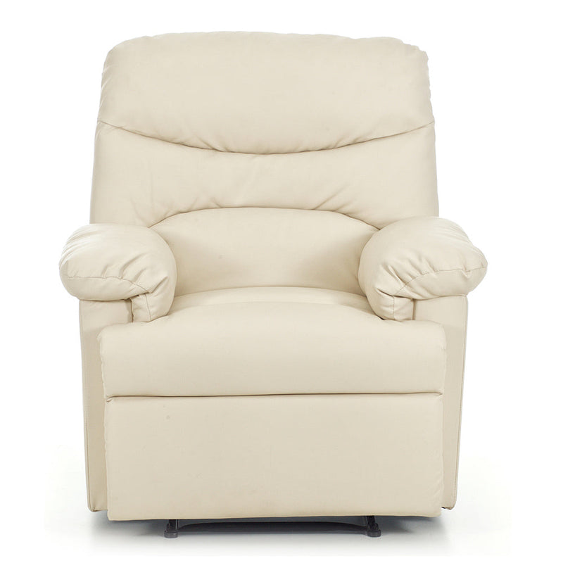 Poltrona Relax Reclinabile Manuale Rivestimento in Cuoio Color Crema Diana