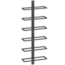Portabottiglie da Parete 27x10x71 cm per 6 Bottiglie di Vino in Acciaio Nero      