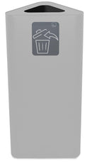 Pattumiera Per Raccolta Rifiuti 38x38xh80 cm In Acciaio Verniciato con Pittogramma Magnetico Bianco