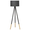 Lampada da Terra Tripode in Legno con Paralume E27 Ø52x153 cm  Grigia