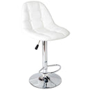 Sgabello con Seduta Girevole e Alzata a Gas in Similpelle Bianco da Bar