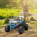 Macchina Elettrica per Bambini a 2 Posti Doppio Motore 24V 3 Velocità Blu   