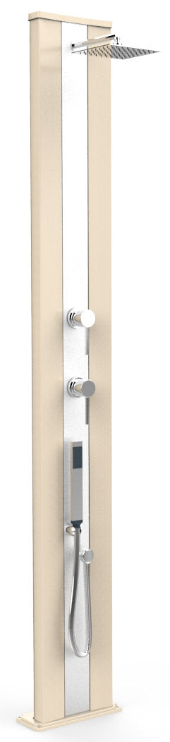 Doccia Solare da Esterno Giardino 40L Miscelatore e Doccetta Mobile Arkema Dada S Fascia Inox Bianco acquista