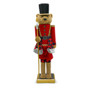 Soldato Orso Schiaccianoci Natalizio H60 cm con Ascia Rosso