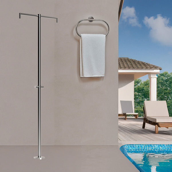 Doccia da Giardino ad Acqua Fredda in Acciaio Inox con 2 Soffioni Stretti Sined Bicefalo sconto