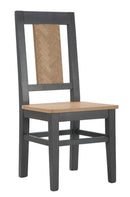 Set 2 Sedie 44x44x96 cm in Legno di Abete Malé Marrone e Grigio