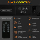 Camino Elettrico da Pavimento 61x28x66,5 cm Effetto Fiamma 2000W Bianco