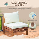 Set Salotto da Giardino con Divanetto Modulabile Cuscini e Tavolino in Legno