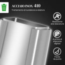 Pattumiera a Pedale 2 Sezioni 15L 41,8x36,7x44 cm in Acciaio Inox e PP  