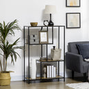 Libreria Moderna 4 Ripiani 83x34x180 cm  in Legno e Metallo Marrone