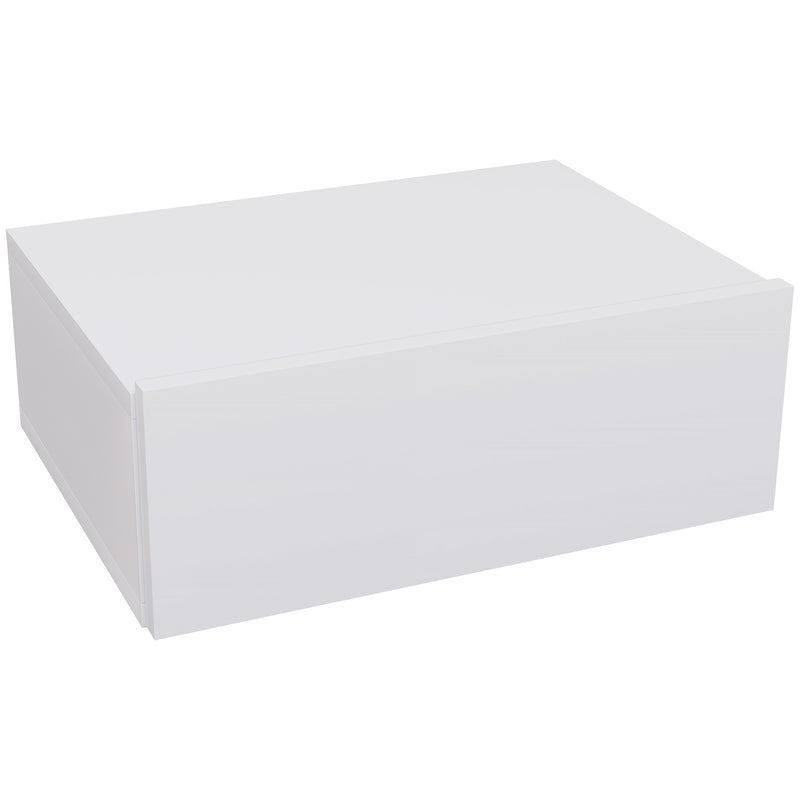 Comodino Sospeso Moderno 40x30x15 cm con Cassetto in Legno Bianco   