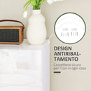 Cassettiera 4 Cassetti 55x33x80 cm Design Moderno Antiribaltamento Bianco Lucido  