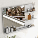 Specchiera Bagno a Parete 75x10x48 cm con 2 Mensole e 1 Ripiano Bianco