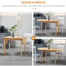 Tavolo Allungabile a Ribalta 140x70x75 cm per 4-6 Persone in Legno di Pino   