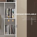 Mobile Multiuso 2 Ante 70x35x188 cm Ripiani Regolabili in Truciolato Bianco