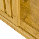 Armadio Aperto 2 Ante Scorrevoli Appendiabiti e Ripiani 145x35x165 cm in Bambù  