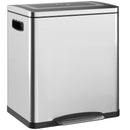 Pattumiera a Pedale 2 Sezioni 15L 40x34,8x47,5 cm in Acciaio Inox e PP  