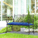 Cuscino per Panchina da Giardino 100x40 cm in Poliestere Blu