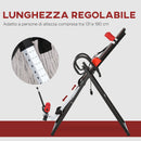 Panca a Inversione Regolabile 79x114x153 cm con Poggiatesta Rosso e Nero  