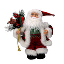 Babbo natale in tessuto bordeaux con musica e movimento cm xh35,5