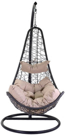 Amaca Dondolina da Giardino in Acciaio e Polyrattan Grigio