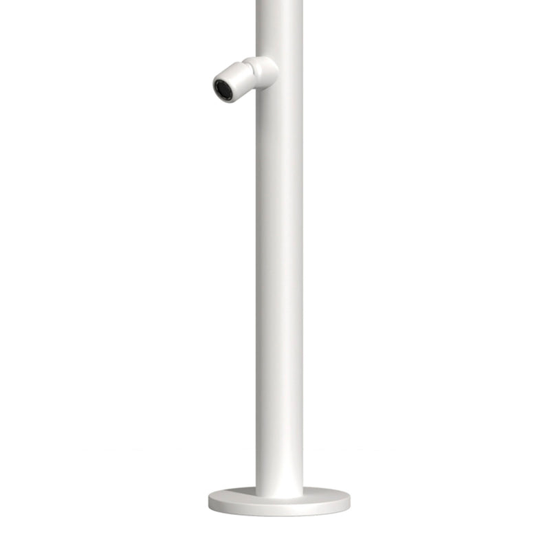 Doccia da Giardino in Acciaio Inox con Soffione Stretto e Lavapiedi Sined Quartu Bianco 