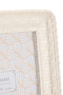 Cornice Bamboo Style 20,5x2x25,5 cm in Resina e Vetro Crema      