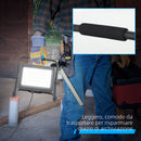 Faretto LED da Esterno IP65 35x20x32 cm da 6500k con Testa Girevole e Supporto Nero  