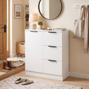 Credenza Moderna 60x30x70 cm con 3 Cassetti e Anta Soft-Close in Truciolato Bianco      