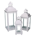 Set 3 Lanterne in Metallo bianco