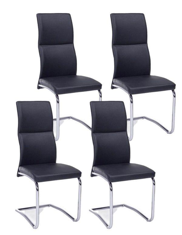 prezzo Set 4 Sedie 44x58x104h cm Thelma Nero