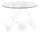 Tavolo Rotondo Ø120x75 cm Top in Vetro Gambe in Metallo Bianco