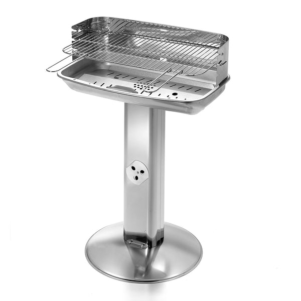 Barbecue a Carbone con Gamba a Colonna Ompagrill Griglia di Cottura in Acciaio Cromato con Sistema di Areazione Struttura in Acciaio Inox online
