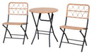 Set Salotto da Giardino Pieghevole 2 Sedie e Tavolino in Acciaio e Polirattan Maui Nero e Naturale