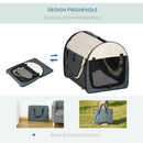 Trasportino per Cani e Gatti Pieghevole 61x46x51 cm in Oxford e PVC Grigio