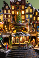 Villaggio Natalizio Piazza Grande Luci Musica e Movimento 42,5 cm in Resina