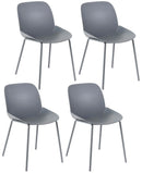 Set 4 Sedie 55x46xH79 cm in Polipropilene Eva Grigio Scuro