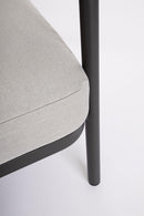 Set 4 Pezzi Salotto da Giardino con Divano 2 Poltrone e Tavolino in Alluminio Corda Poliestere e Pietra Sinterizzata Miravet Antracite e Cachi
