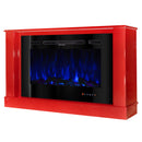 Camino Elettrico da Pavimento 72,5x121,5x30 cm Effetto Fiamma 1500W Bernard mini rosso & Adeli Rosso
