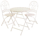 Set Tavolo e 2 Sedie da Giardino in Metallo Ragusa Avorio