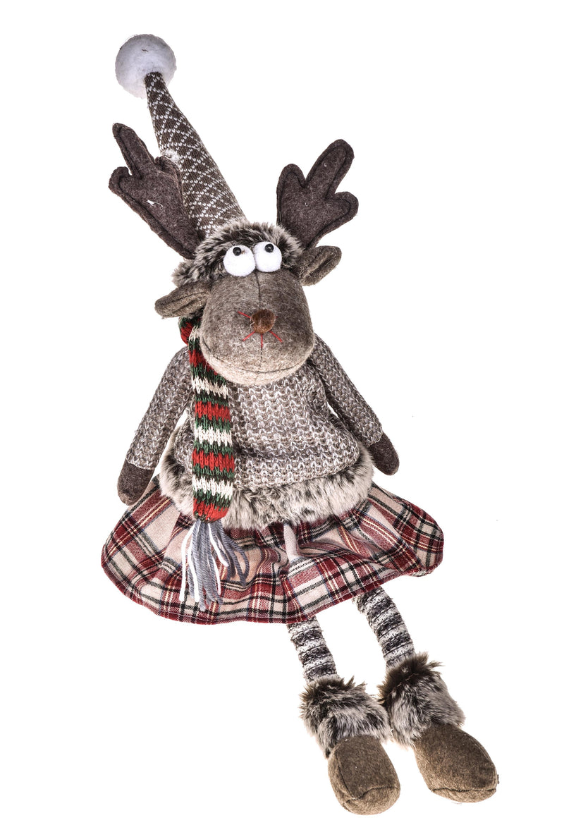 Alce Pupazzo Seduta H72 cm Multicolor