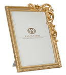 Cornice Fregis 24,5x3,7x30,5 cm in Poliresina e Vetro Oro