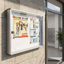 Bacheca Porta Avvisi da Parete 55x5x40 cm con Chiave e Magneti in Alluminio Argento
